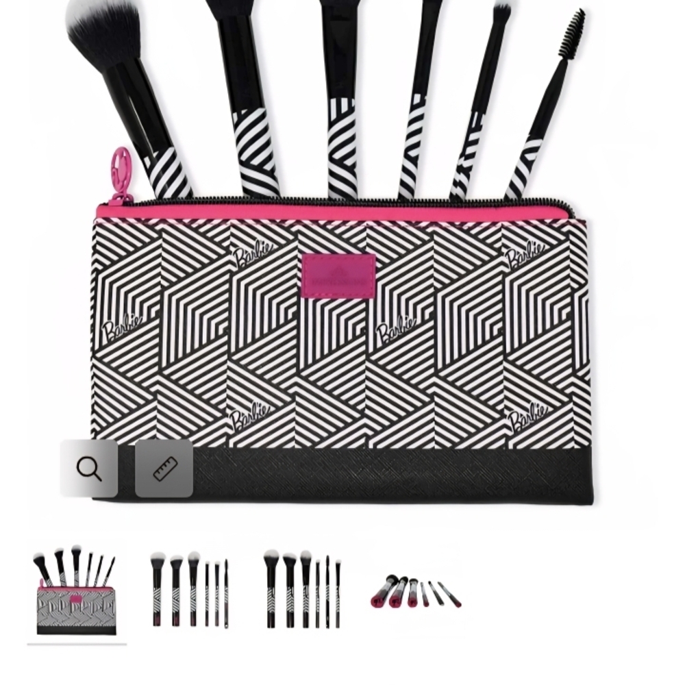 Barbie Makeup Brush Set with Pink and Black Design